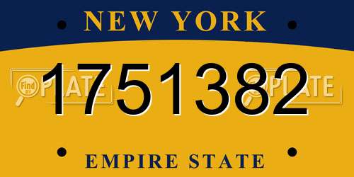 1751382 New York License Plate