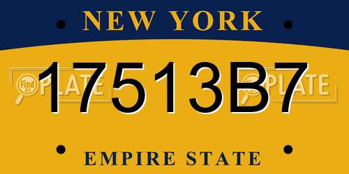 17513B7 New York License Plate