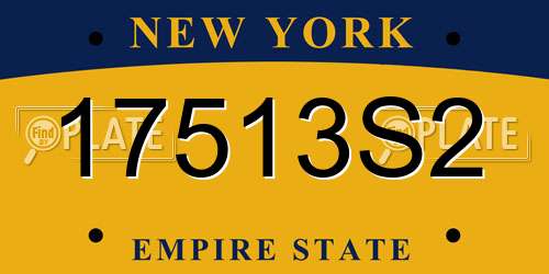 17513S2 New York License Plate