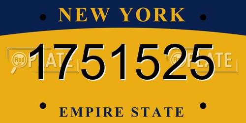 1751525 New York License Plate