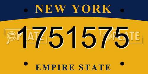 1751575 New York License Plate