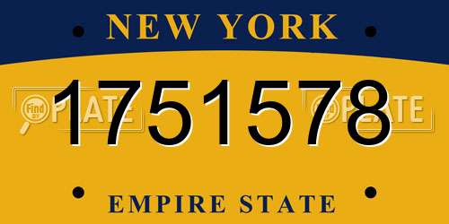 1751578 New York License Plate