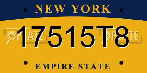 17515T8 New York License Plate