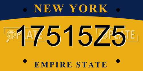 17515Z5 New York License Plate