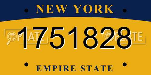 1751828 New York License Plate