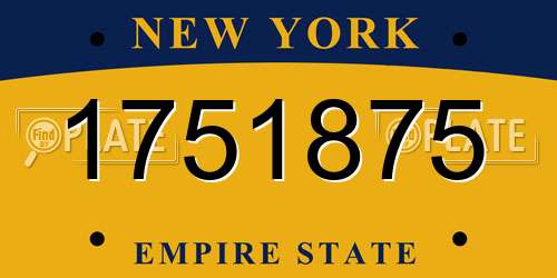 1751875 New York License Plate