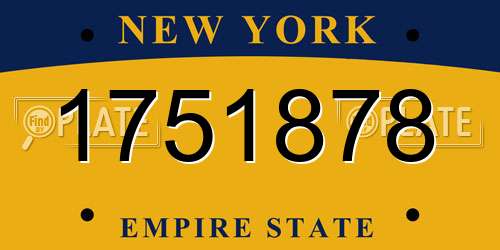 1751878 New York License Plate