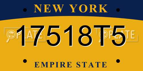 17518T5 New York License Plate