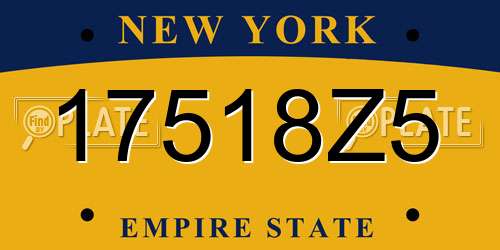 17518Z5 New York License Plate