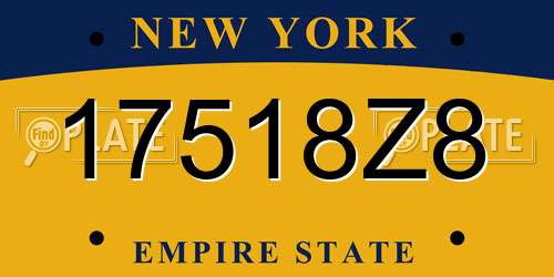 17518Z8 New York License Plate