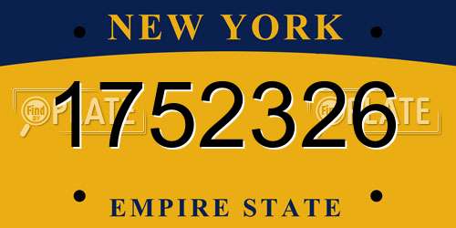 1752326 New York License Plate