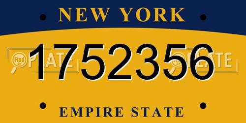 1752356 New York License Plate