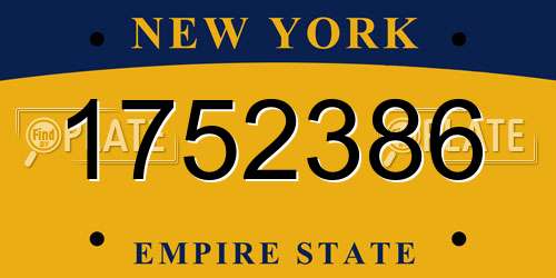 1752386 New York License Plate