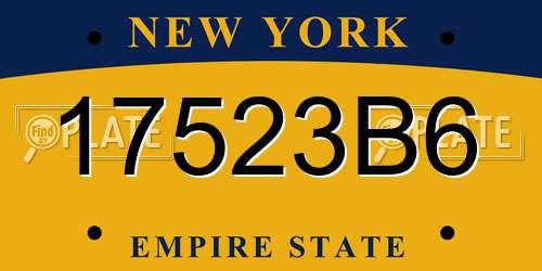 17523B6 New York License Plate
