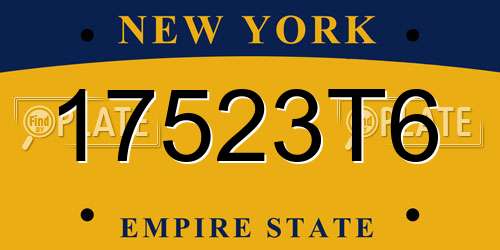 17523T6 New York License Plate