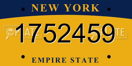 1752459 New York License Plate