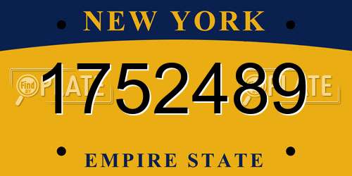 1752489 New York License Plate