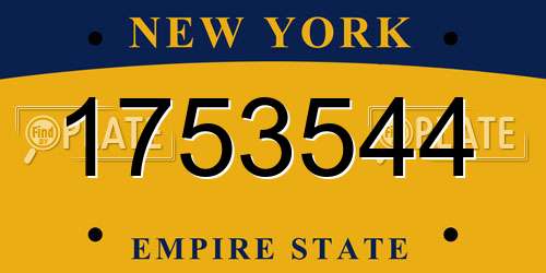1753544 New York License Plate