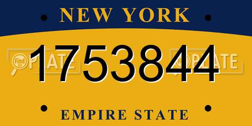 1753844 New York License Plate