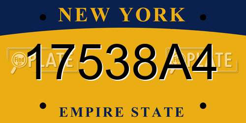 17538A4 New York License Plate