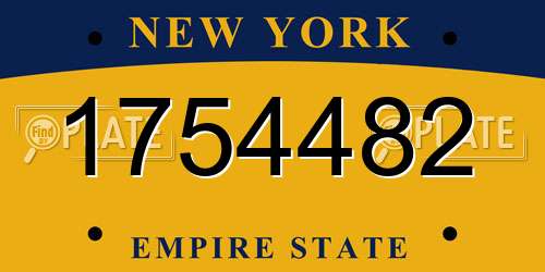 1754482 New York License Plate