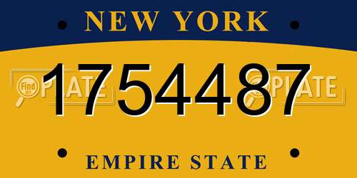 1754487 New York License Plate