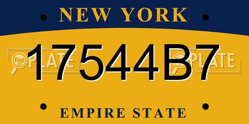 17544B7 New York License Plate