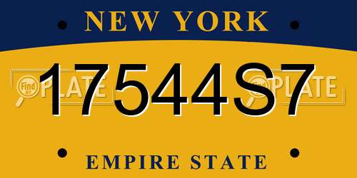 17544S7 New York License Plate
