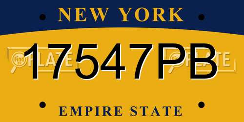 17547PB New York License Plate