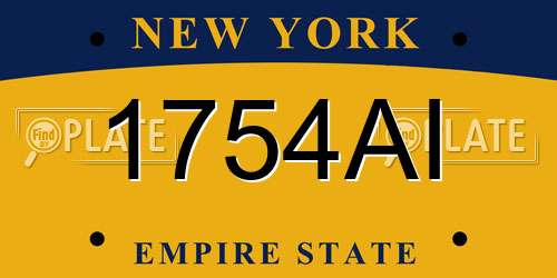 1754AI New York License Plate