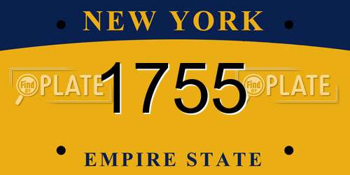 1755 New York License Plate