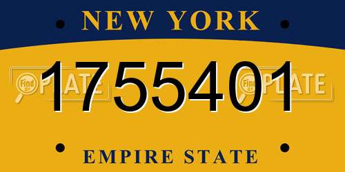 1755401 New York License Plate