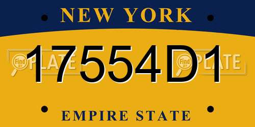 17554D1 New York License Plate