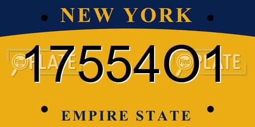 17554O1 New York License Plate