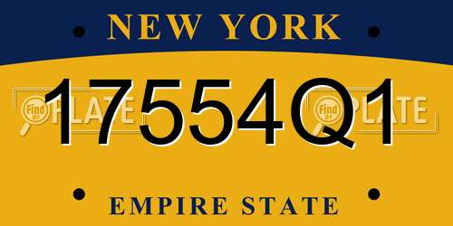 17554Q1 New York License Plate