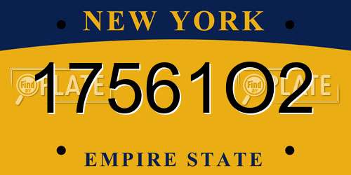 17561O2 New York License Plate