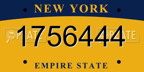 1756444 New York License Plate