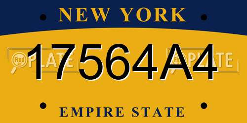 17564A4 New York License Plate