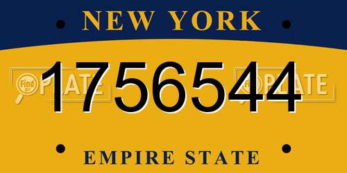 1756544 New York License Plate
