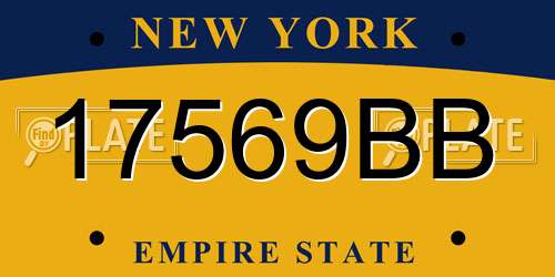 17569BB New York License Plate
