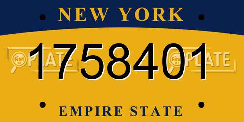1758401 New York License Plate