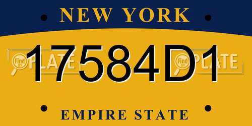 17584D1 New York License Plate