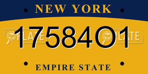 17584O1 New York License Plate