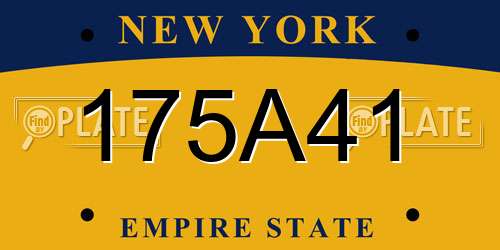 175A41 New York License Plate