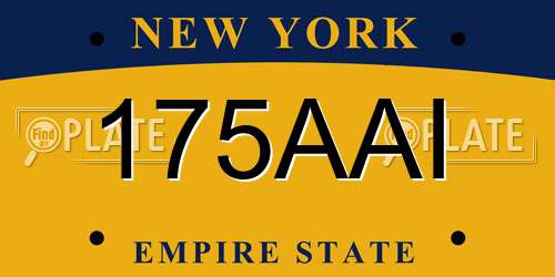 175AAI New York License Plate