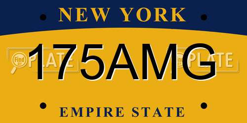 175AMG New York License Plate
