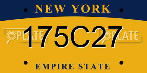 175C27 New York License Plate