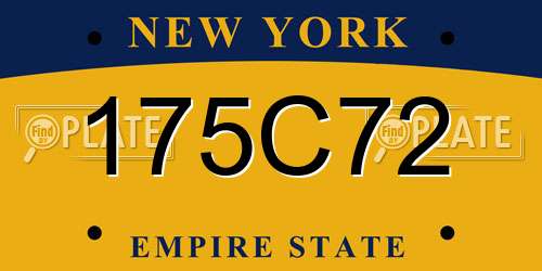 175C72 New York License Plate