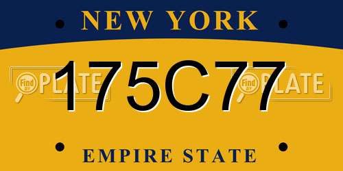 175C77 New York License Plate