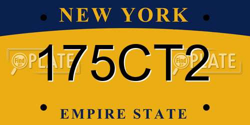 175CT2 New York License Plate